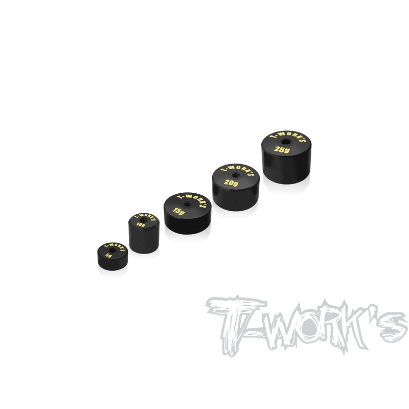TA-081  Anodized Precision Balancing Brass Weights Set 5,10,15,20,25g each 1pcs.