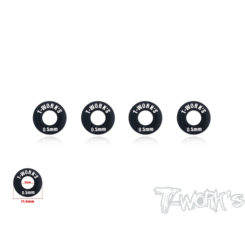 TA-102-0.5BK  Aluminum 5mm Bore Wheel Shim 0.5mm 4 pcs. ( Black )