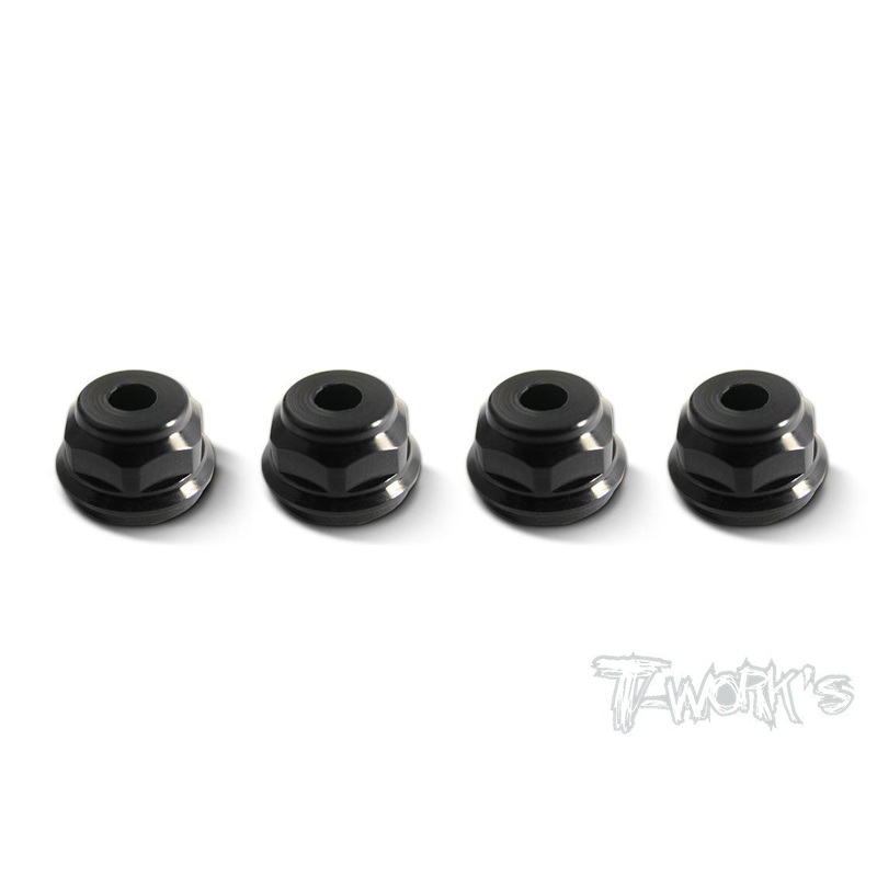 TO-001 Aluminum low body mounting cap,grooved for folding shock boots ( For XrayXB808 ) 4pcs.