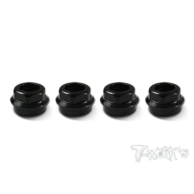 TO-003 Aluminum low body mounting cap,grooved for folding shock boots ( For Hotbodies D8/D8T/D812 ) 4pcs.