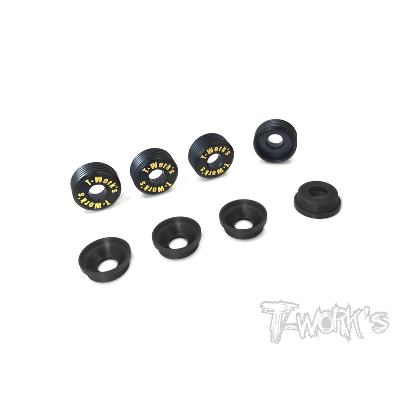 TO-129 Brass Front Upright Adjust Nut with POM Spacers( For Mugen MBX-6/MBX-7/MBX-7R/Sworkz/MBX8/ MBX8 ECO/MBX8R )  4pcs.