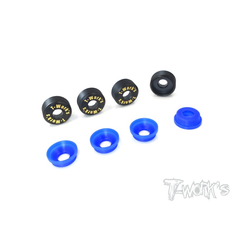 TO-129-RC8 Brass Front Upright Adjust Nut with POM Spacers( For Team Associated RC8 B3.1/B3.2/T3.2/T3.2E )  4pcs.