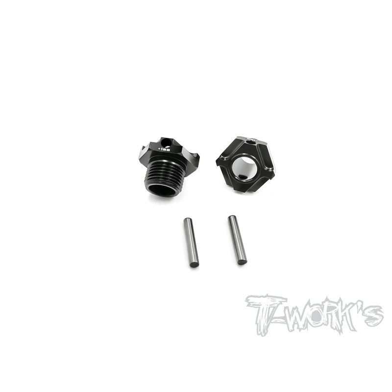TO-245-M1 Black Hard Coated 7075-T6 Alum.Light Weight Wide Offset Wheel Hub +1mm ( For Mugen MBX6/7/7R/MGT7/MBX8/Mugen MBX8R ) 2pcs.