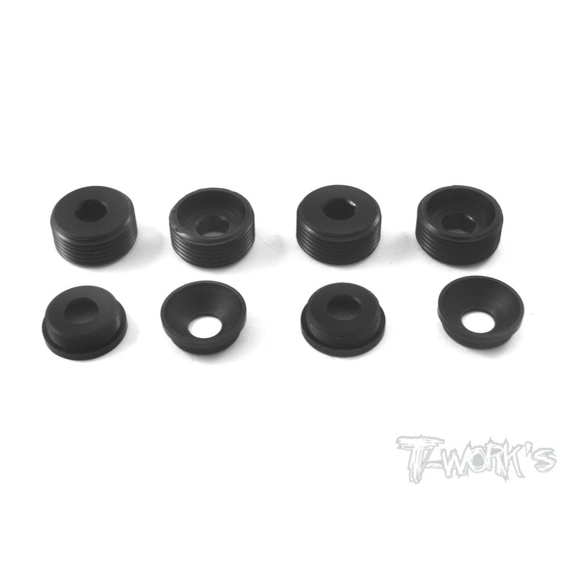 TO-133  POM Front Upright Adjust Nut with POM Spacers ( For Mugen MTX/MRX) 4pcs.