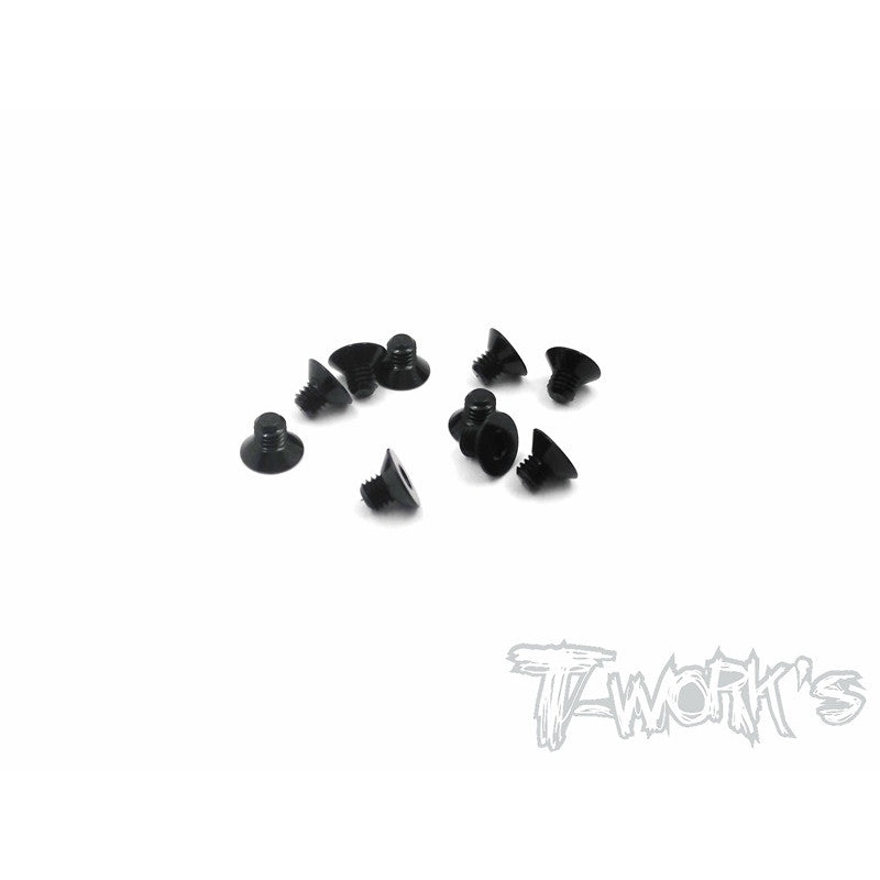 ASS-304CBK 7075-T6 Hex. Countersink Screw (Black) 3mm x 4mm 10pcs.