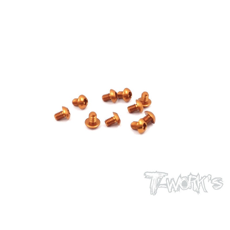 ASS-305BO 7075-T6 Hex. Socket Button Head Screw(Orange)  3x5mm 10pcs.