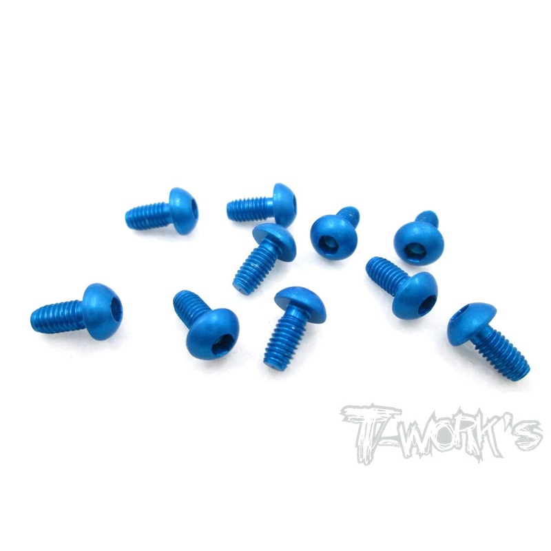 ASS-306BB 7075-T6 Hex. Socket Button Head Screw(Blue)  3x6mm 10pcs.