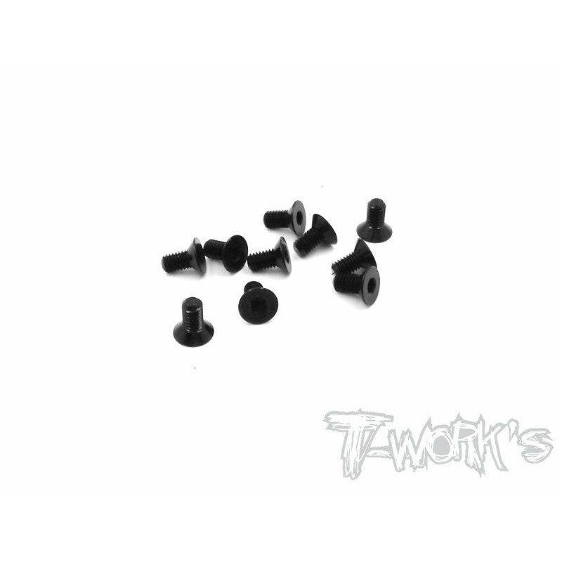 ASS-306CBK 7075-T6 Hex. Countersink Screw (Black) 3mm x 6mm 10pcs.