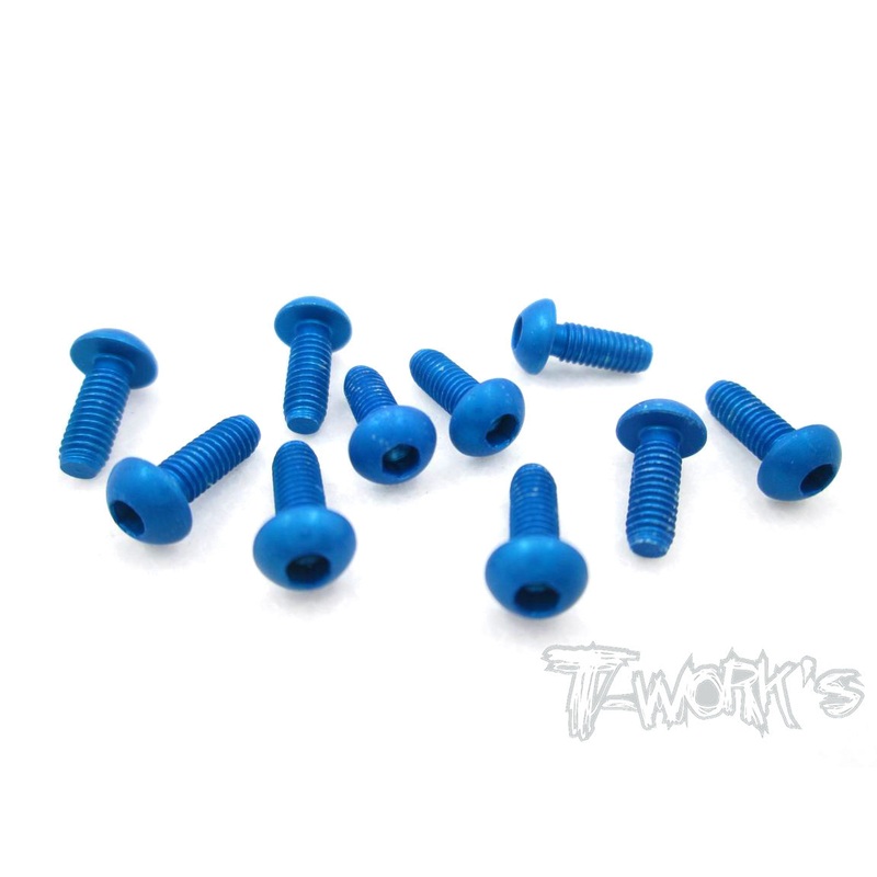 ASS-308BB 7075-T6 Hex. Socket Button Head Screw(Blue)  3x8mm 10pcs.