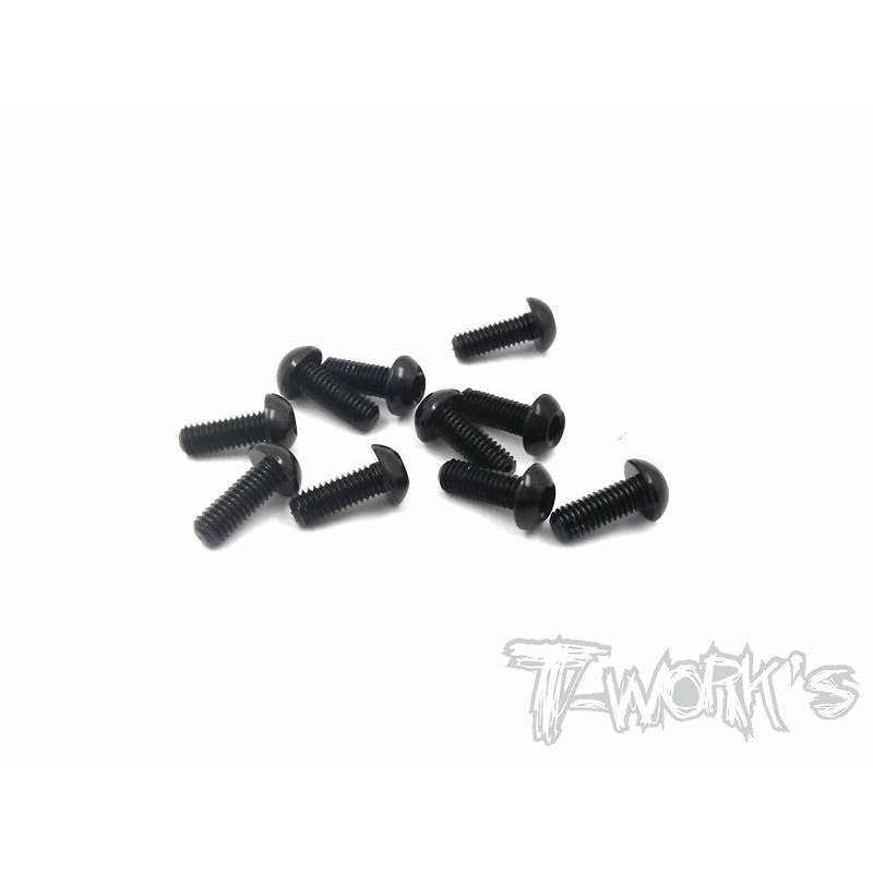 ASS-308BBK 7075-T6 Hex. Socket Button Head Screw(Black)  3x8mm 10pcs.