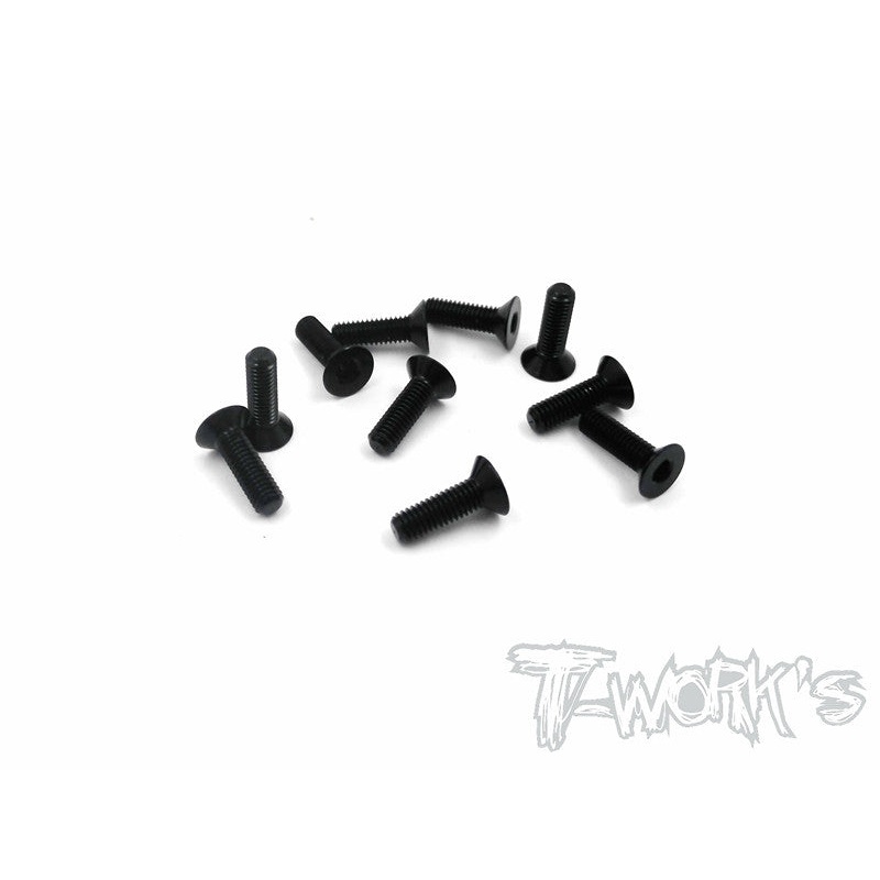 ASS-310CBK 7075-T6 Hex. Countersink Screw (Black) 3mm x 10mm 10pcs.