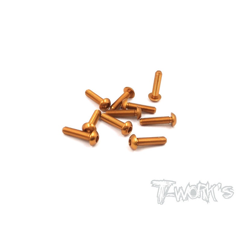 ASS-312BO 7075-T6 Hex. Socket Button Head Screw(Orange)  3x12mm 10pcs.