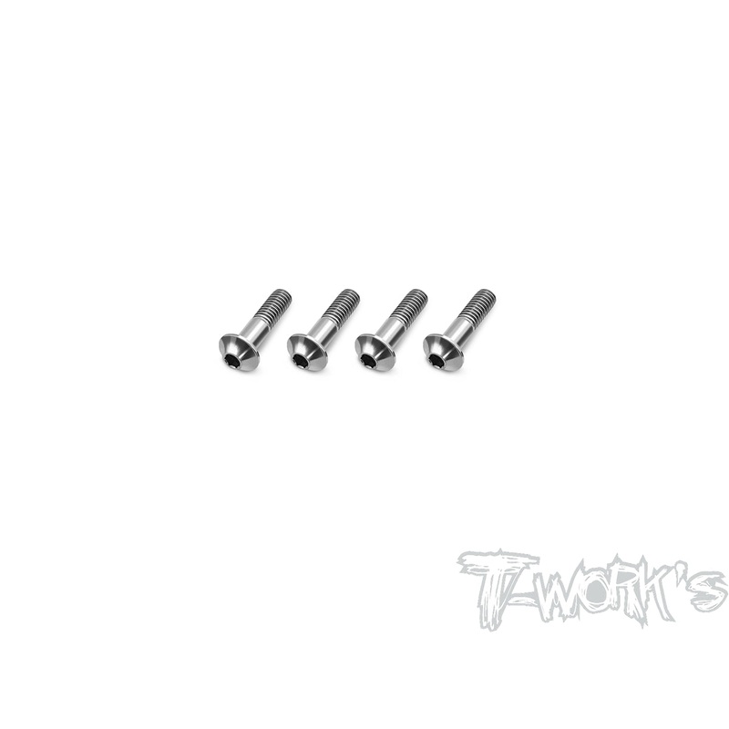 TP-005   64 Titanium Front Arm Screw 4pcs. (For Team C T8 Series )