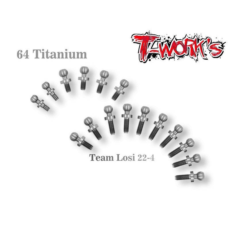 TP-019 64 Titanium Ball End  set 16pcs. ( For Team Losi 22-4 )