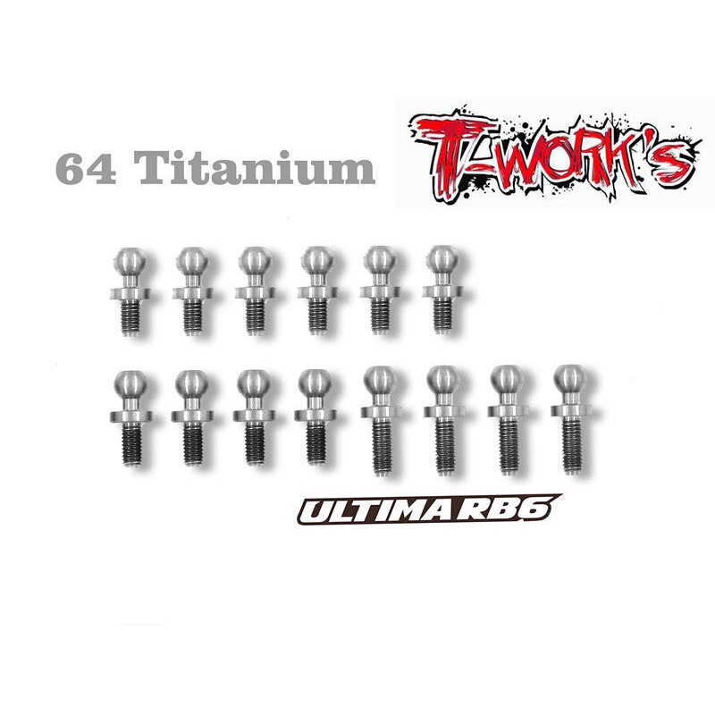 TP-021 64 Titanium Ball End  set 14pcs. ( For Kyosho RB6 )