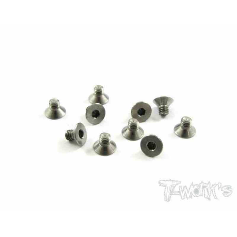 TSS-304C 3mm x 4mm 64 Titanium Hex. Countersink Screw 10pcs.