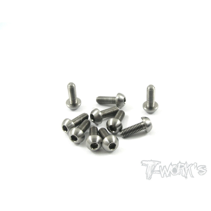 TSS-308B 3mm x 8mm  64 Titanium Hex. Socket Button Head Screw 10pcs