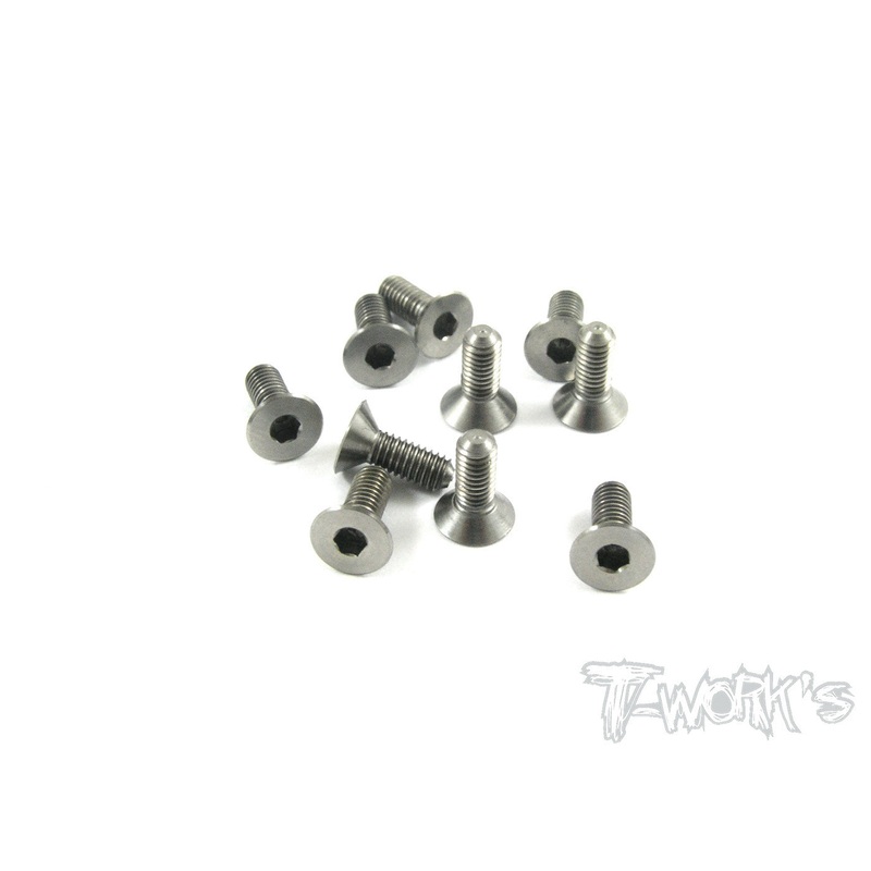 TSS-308C 3mm x 8mm 64 Titanium Hex. Countersink Screw  10pcs.