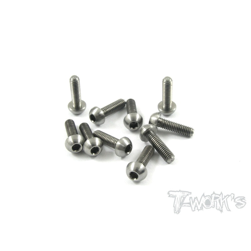 TSS-310B 3mm x 10mm 64 Titanium Hex. Socket Button Head Screw 10pcs