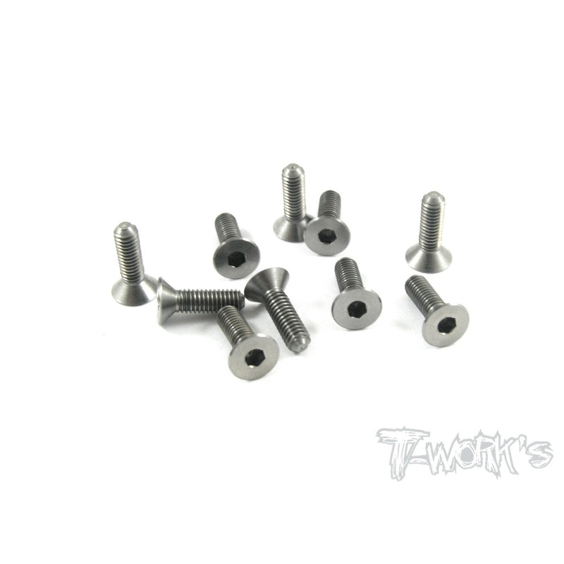 TSS-310C 3mm x 10mm 64 Titanium Hex. Countersink Screw  10pcs.