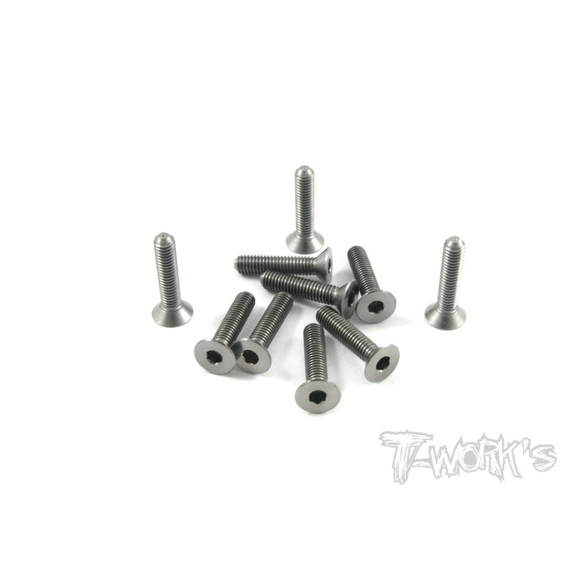 TSS-314C 3mm x 14mm 64 Titanium Hex. Countersink Screw   10pcs.