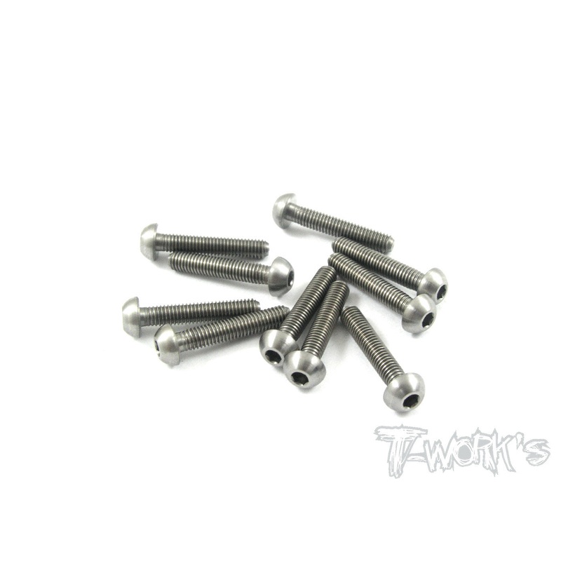 TSS-316B 3mm x 16mm  64 Titanium Hex. Socket Button Head Screw 10pcs