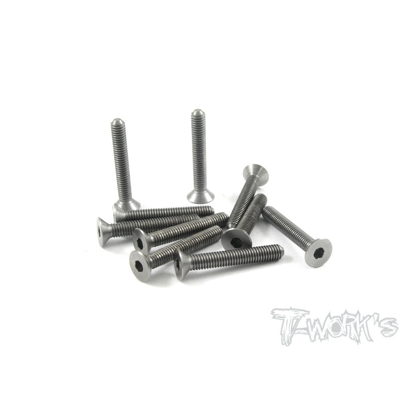 TSS-320C 3mm x 20mm 64 Titanium Hex. Countersink Screw 10pcs