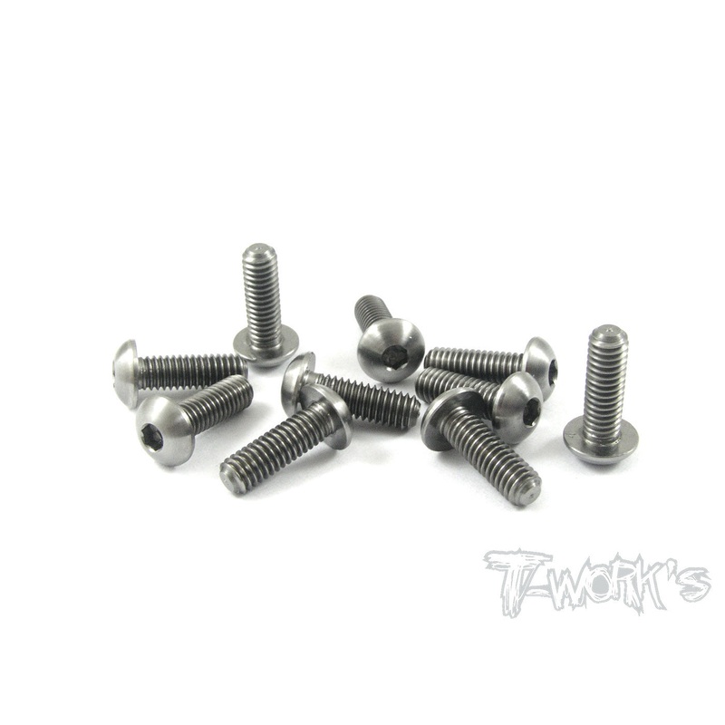 TSS-412B 4mm x 12mm 64 Titanium Hex Socket  Button Head Screw 10pcs