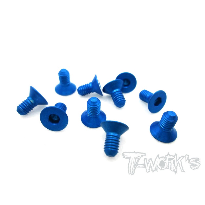 ASS-305CDB 7075-T6 Hex. Countersink Screw (Dark Blue) 3mm x 5mm 10pcs.
