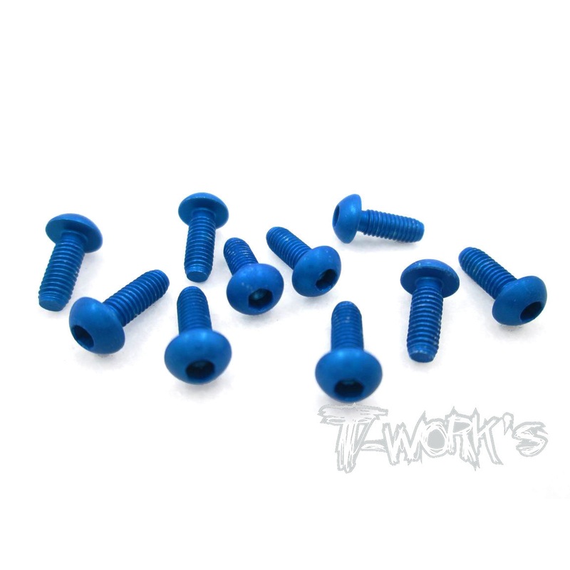 ASS-308BDB 7075-T6 Hex. Socket Button Head Screw(Dark Blue)  3x8mm 10pcs.