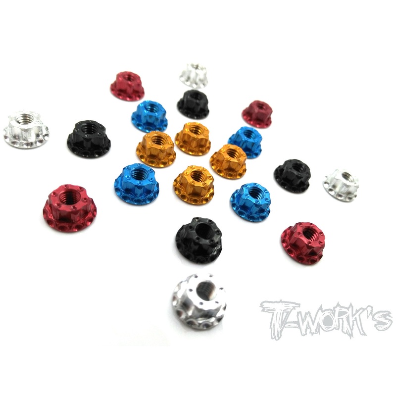 TA-083 Lightweight 7075-T6 Alum Serrated M4 Wheel Nuts 4 pcs