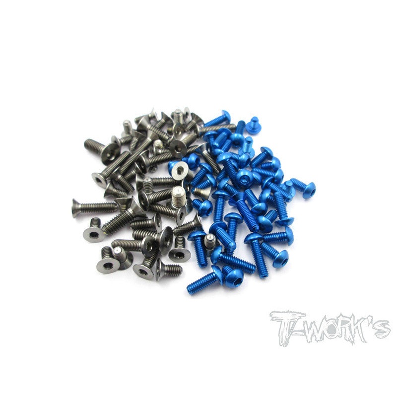 TAS-418 64 Titanium &7075-T6 Blue Screw set 93pcs. For Tamiya 418