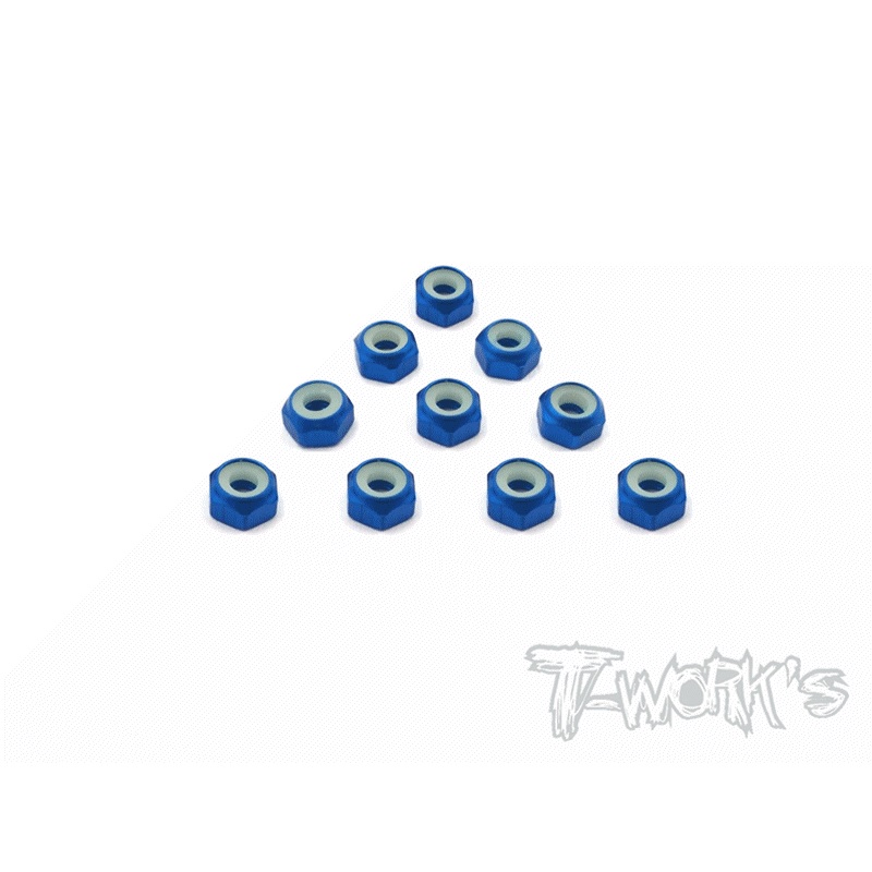 ASS-3SLN Aluminium Short Lock Nuts 3mm 10pcs.