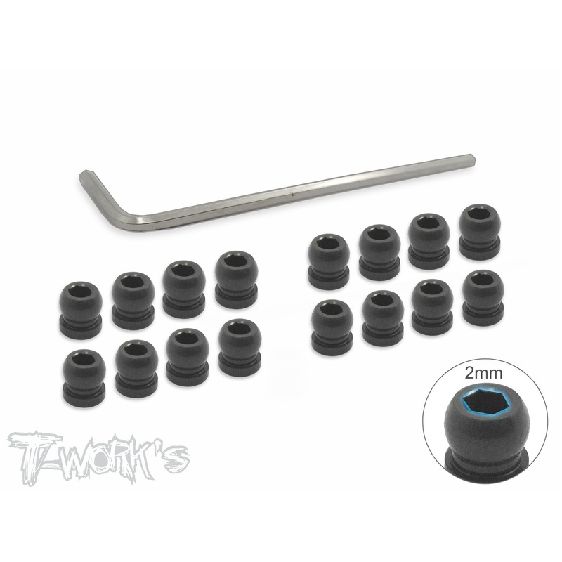 TE-156 7075-T6 Hard Coated Alum. 4.5mm Pivot Ball With 2mm Hex   ( For Serpent Project 4X ) 16pcs.