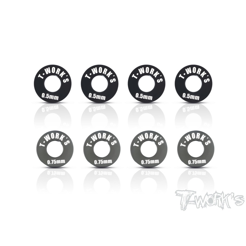 TO-248-M  Front Track Width Adj. Spacer 0.5mm & 0.75mm ( For Mugen MBX7/7R/MGT7/MBX8/Mugen MBX8R ) Each 4pcs.