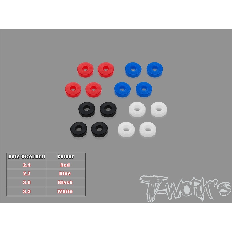 TO-330-F   POM Machined Anti-Roll Bar Bushing Set ( For Tekno NB48 2.2/ EB48 2.2 ) 2.4/2.7/3.0/3.3mm Each 4 pcs.