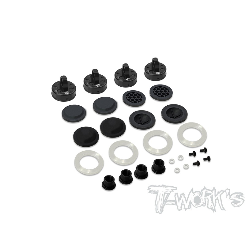 TO-343-K   Black Hard Coated 7075-T6 Alum Mult-adjust alternatives Shock Cap Shock Cap (  For Kyosho MP10/MP9  )