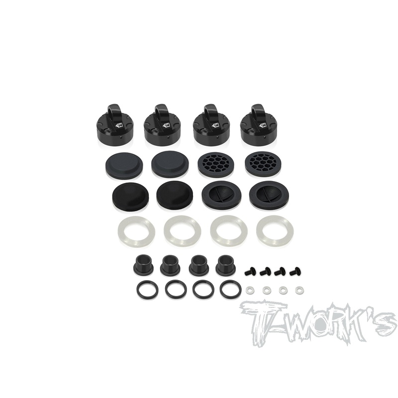 TO-343-T   Black Hard Coated 7075-T6 Alum Mult-adjust alternatives Shock Cap Shock Cap (  For TEKNO NB48 / EB48 2.2 )