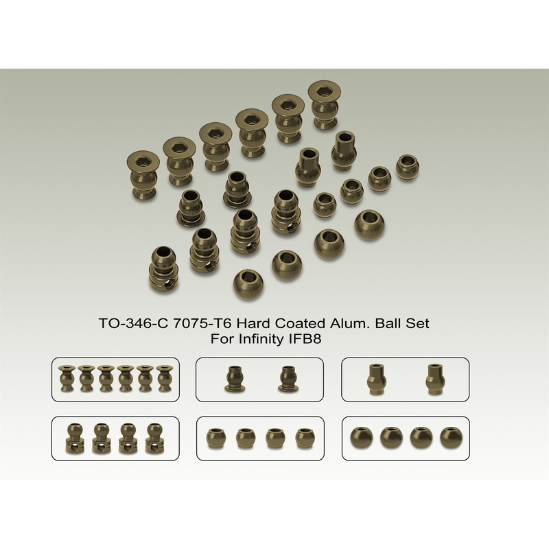 TO-346-C  7075-T6 Hard Coated Alum. Ball Set ( For Infinity IFB8 ) 22pcs.