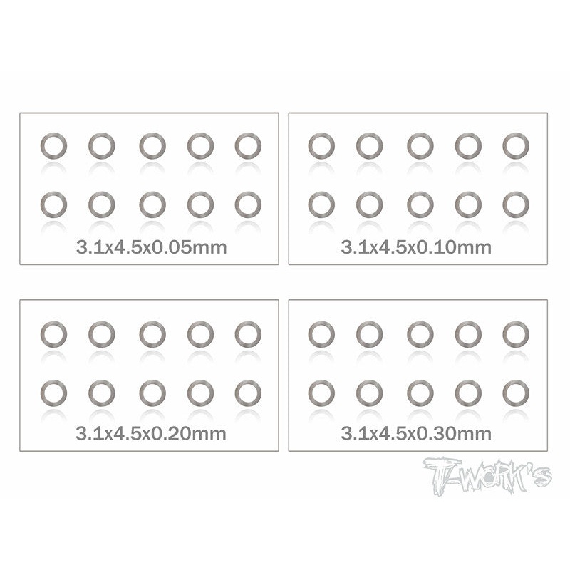 TA-095-3 3mm Shim Washer Set ( 0.05,0.1,0.2,0.3mm each 10pcs. )
