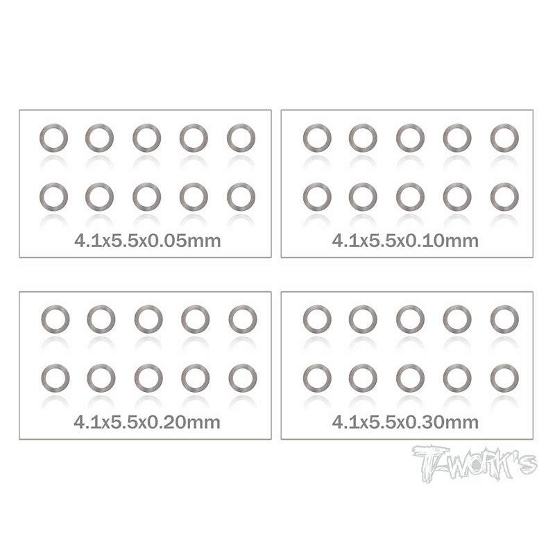 TA-095-4 4mm Shim Washer Set ( 0.05,0.1,0.2,0.3mm each 10pcs. )