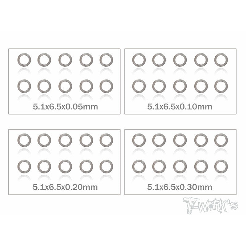 TA-095-5 5mm Shim Washer Set ( 0.05,0.1,0.2,0.3mm each 10pcs. )