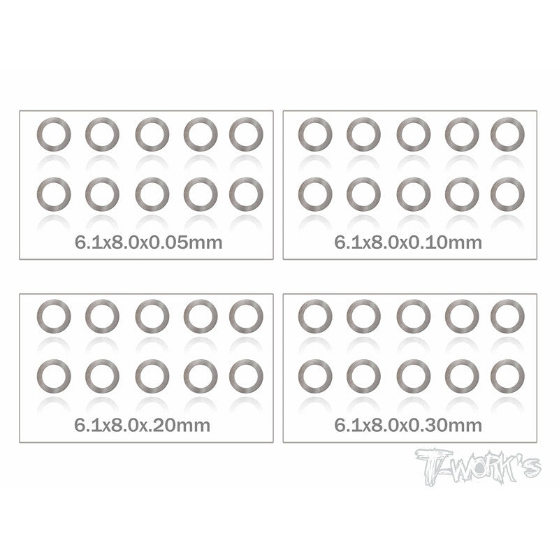 TA-095-6 6mm Shim Washer Set ( 0.05,0.1,0.2,0.3mm each 10pcs. )
