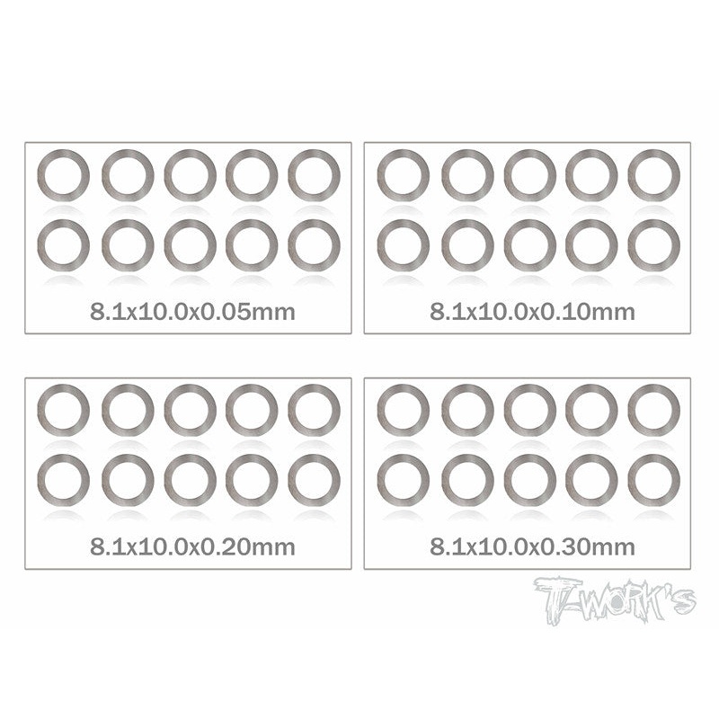 TA-095-8 8mm Shim Washer Set ( 0.05,0.1,0.2,0.3mm each 10pcs. )