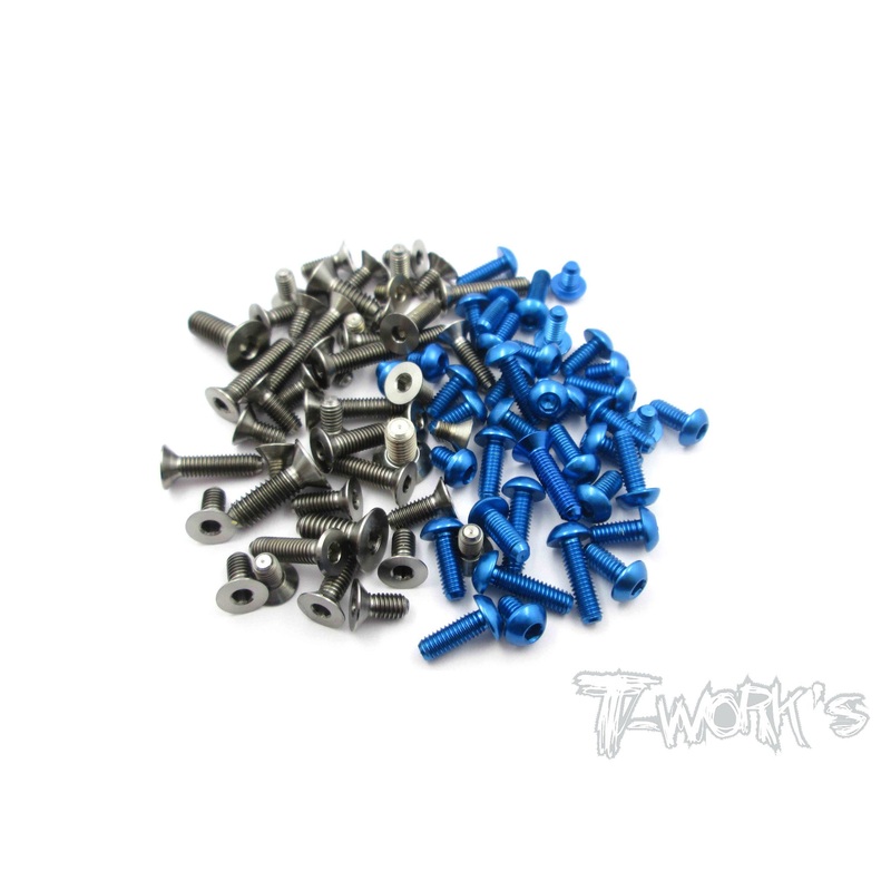 TASS-R12C3  64 Titanium &7075-T6 Blue Anodized Alum Screw set 47pcs. (For Yokomo R12 C3)