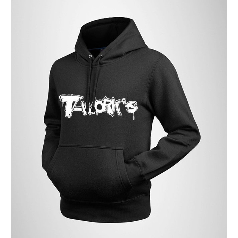 AP-002-BK  Team T-Work's Hooded Sweater Black Color ( White logo )