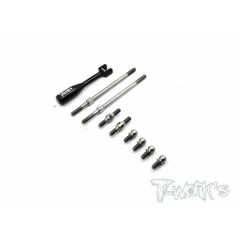 TB-107  64 Titanium Turnbuckle And Antiroll bar Ball End Set ( For Xray RX8 2016  )