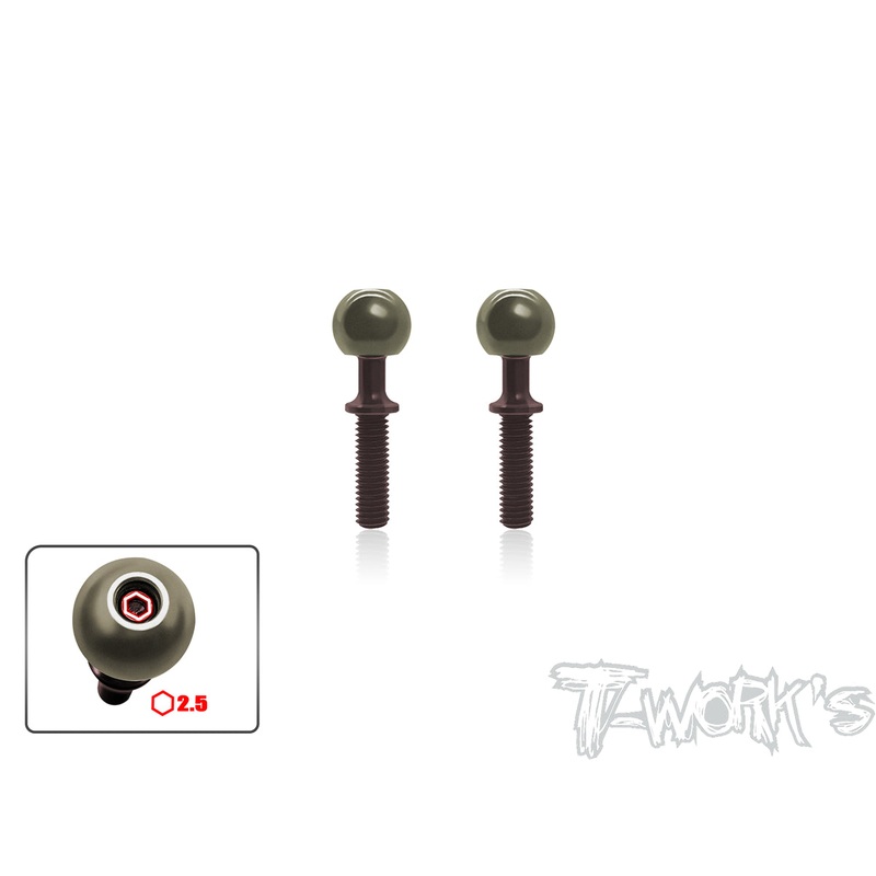 TO-192-RC8B3   Alum. Pillow Ball With Spring Steel Shaft ( For Team Associated RC8 B3/B3.2/T3.2/T3.2E ) 2pcs.