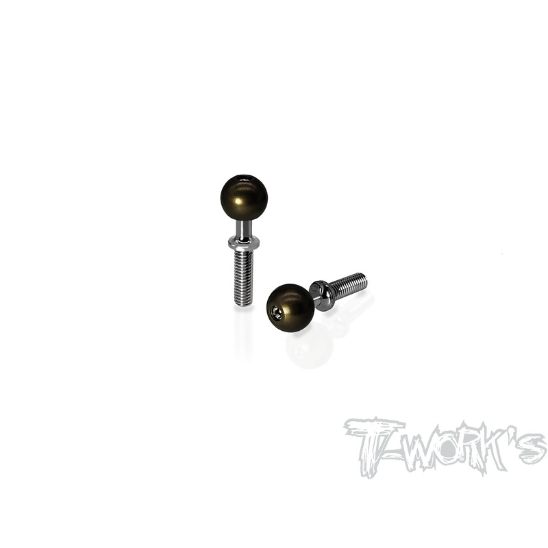TP-047-RC8  Alum. Pillow Ball With Titanium Shaft ( Team Associated RC8 B3/B3.2 )2pcs.