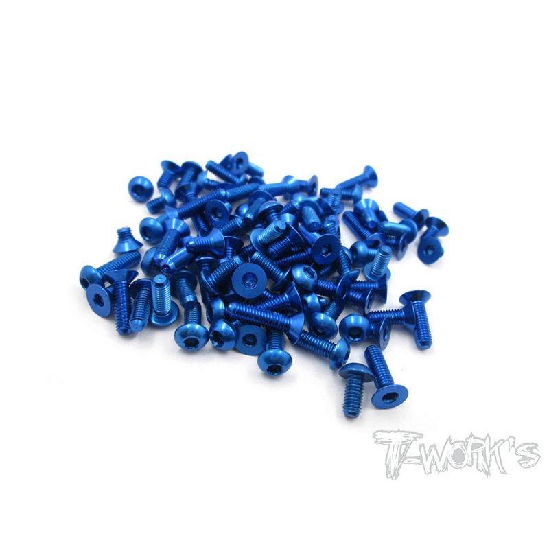 ASS-TC7.1-DB 7075-T6 Dark Blue Screw set 95pcs.(For Team Associated TC7.1)